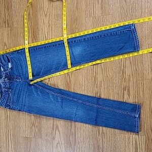AEROPOSTALE BAYLA SKINNY 3/4x26 SHORT COURT GIRLS PRE-OWNED DENIM BOOTCUT JEANS